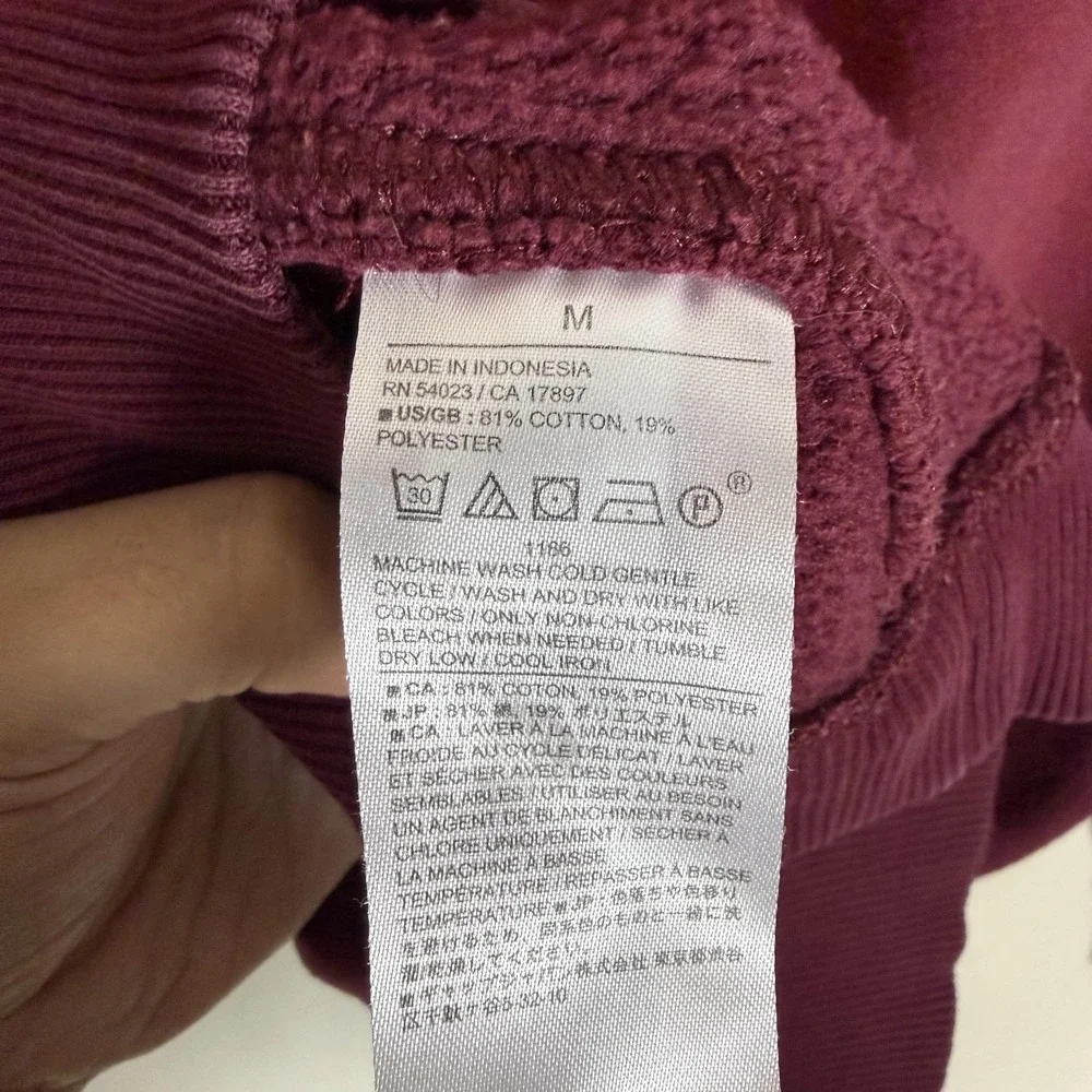 Banana Republic Sweatshirt Mens Medium Red Fleece Pullover Crewneck Long Sleeve